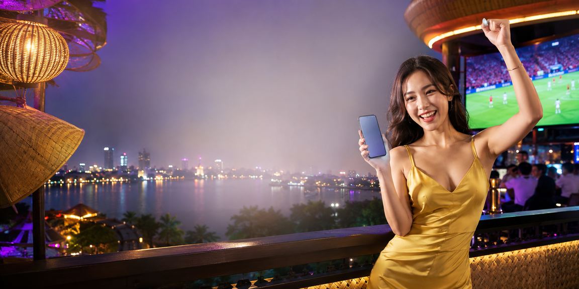 Người dùng tại Hà Nội dùng điện thoại đặt kèo thể thao trực tuyến trên 878 dưới nón lá