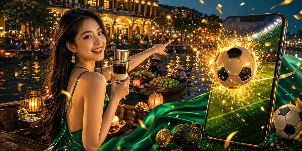 Người dùng tại TP.Hồ Chí Minh kiểm tra tiền thưởng và kích hoạt bonus trên điện thoại trong quán cà phê
